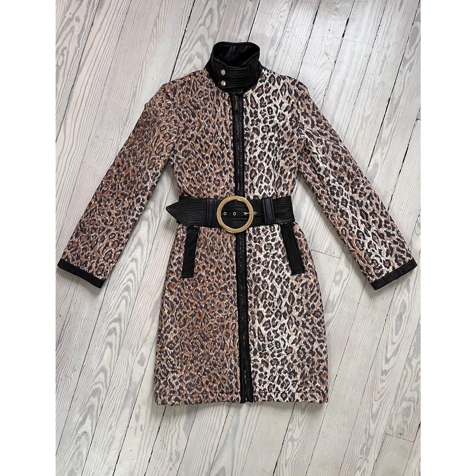 2000s Jacket / Y2K Dolce & Gabbana Leopard Coat / XS