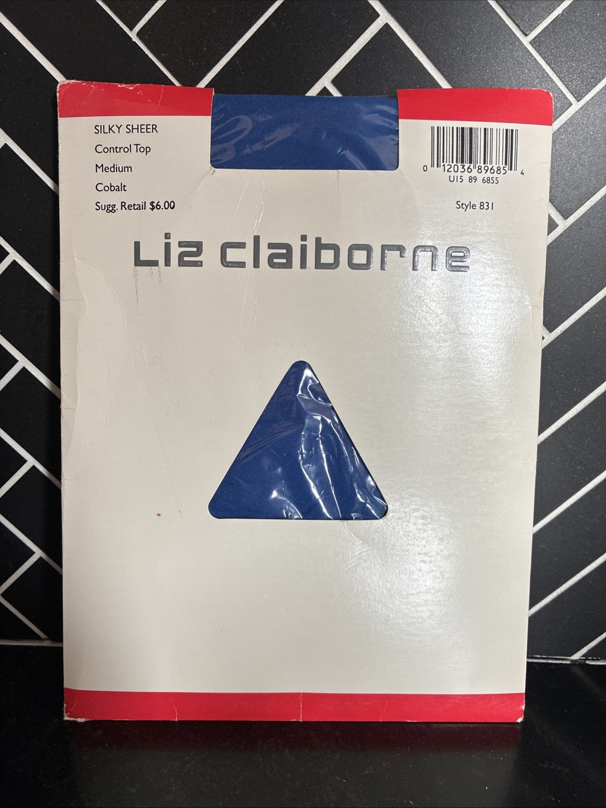 90s NOS VTG Liz Claiborne Medium Cobalt Blue Silky Sheer Control Top Pantyhose