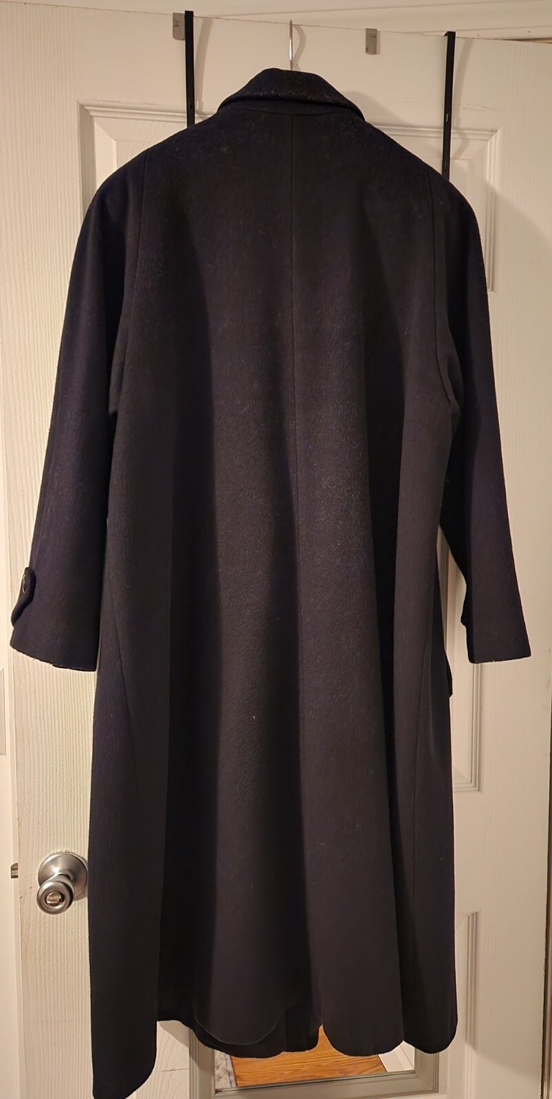 Mario De Pinto Timeless VTG Black Wool Long Winter Trench Coat Plus Size ~18