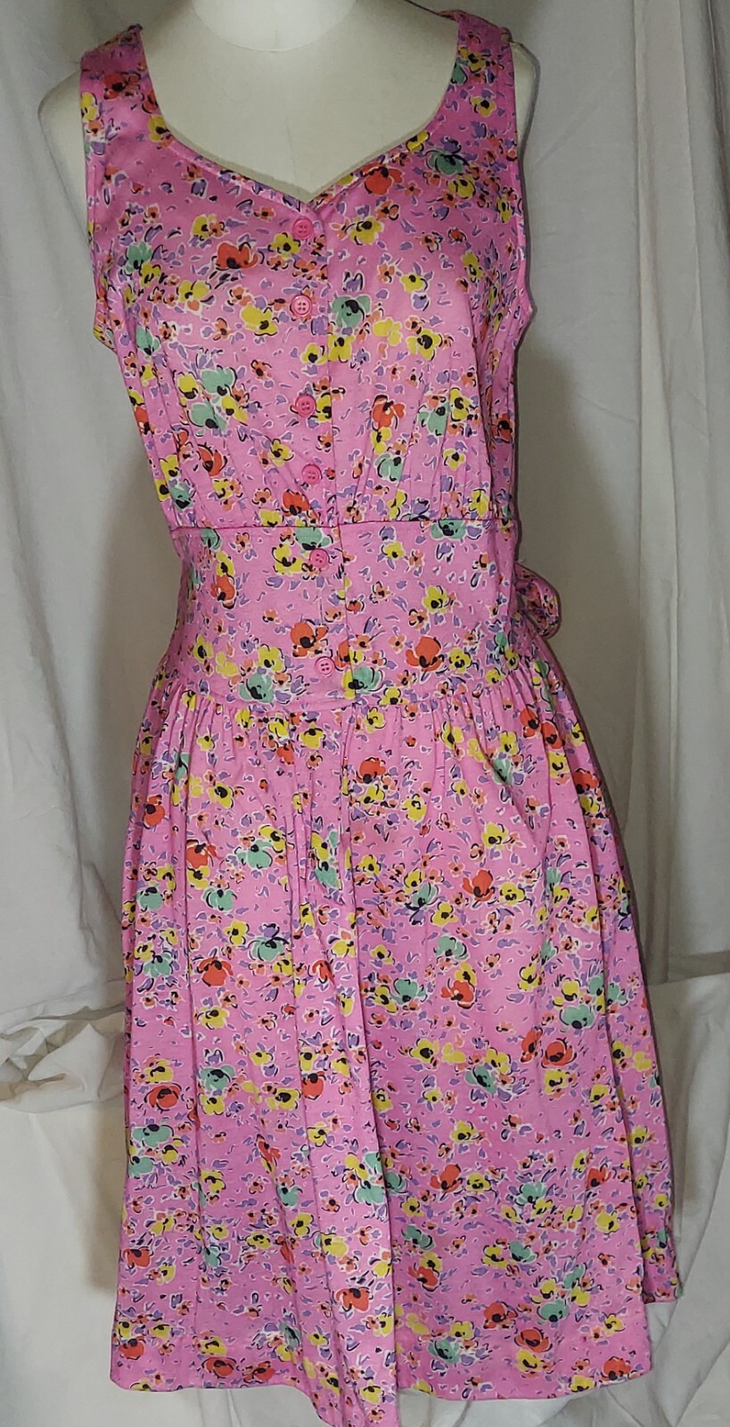 Vintage Plain Jane By Sweet Baby Jane Cottagecore Tie Back Dress Size 13