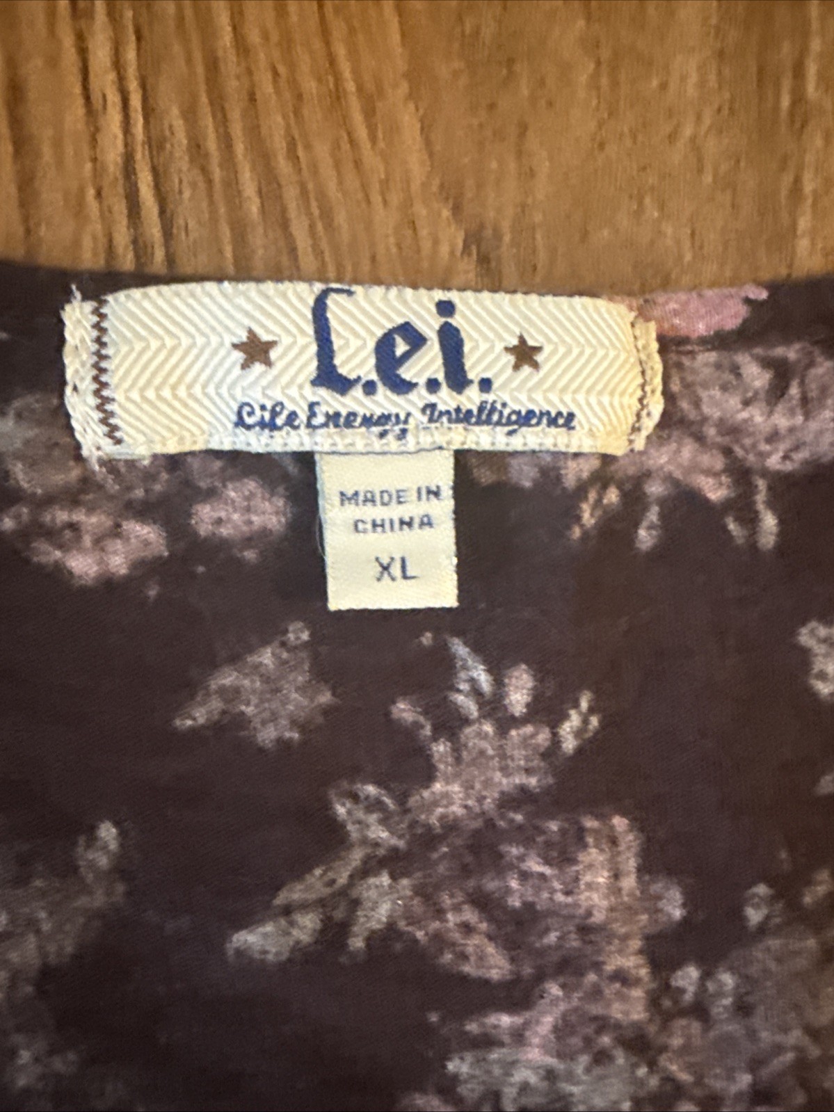 Vintage Y2K L.E.I. Lei Floral Babydoll Top with Lace Tie Back L Vintage Fit Long