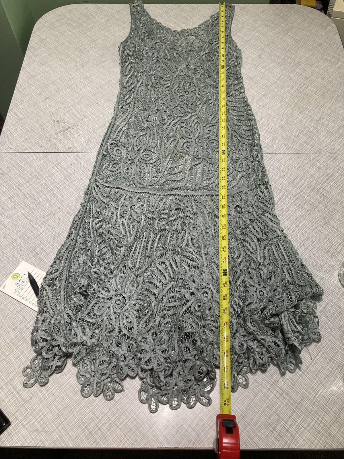 Vtg 90s Soulmates 100% Silk Crochet Lace 3pc Dress Set L Fits XS S Y2K Mermaid