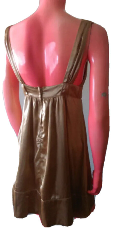 Mink Pink Light Weight Knee Length Womens Dress Dusty Gold Blended Fabric Size M