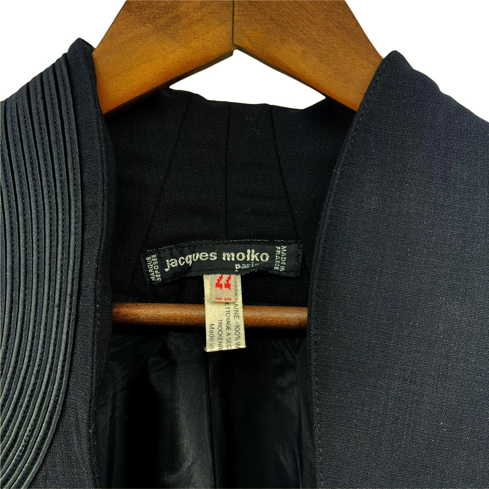 Jacques Molko Paris Jacket Womens 12 Black Vintage Avant Garde 1980s Blazer