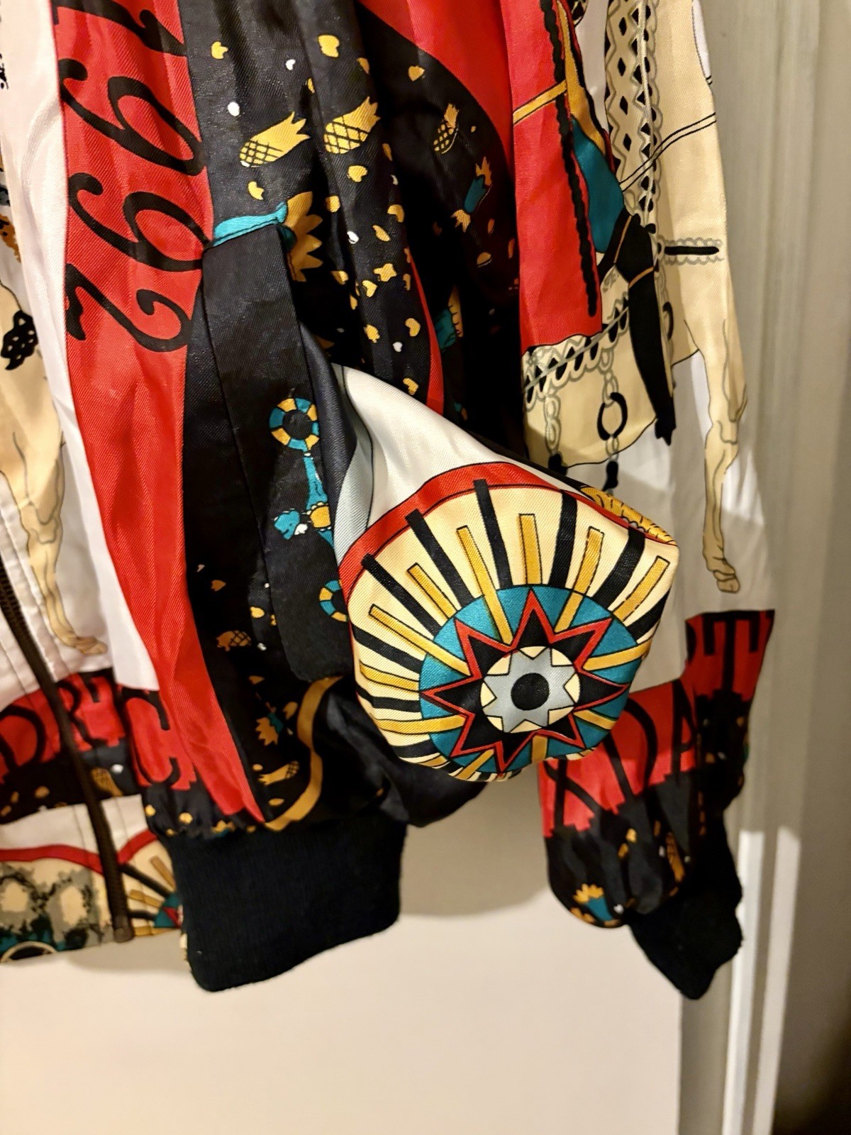 Vintage 80s 90s Silk Bomber Jacket Reworked From Hermes Scarf Women’s 25×25