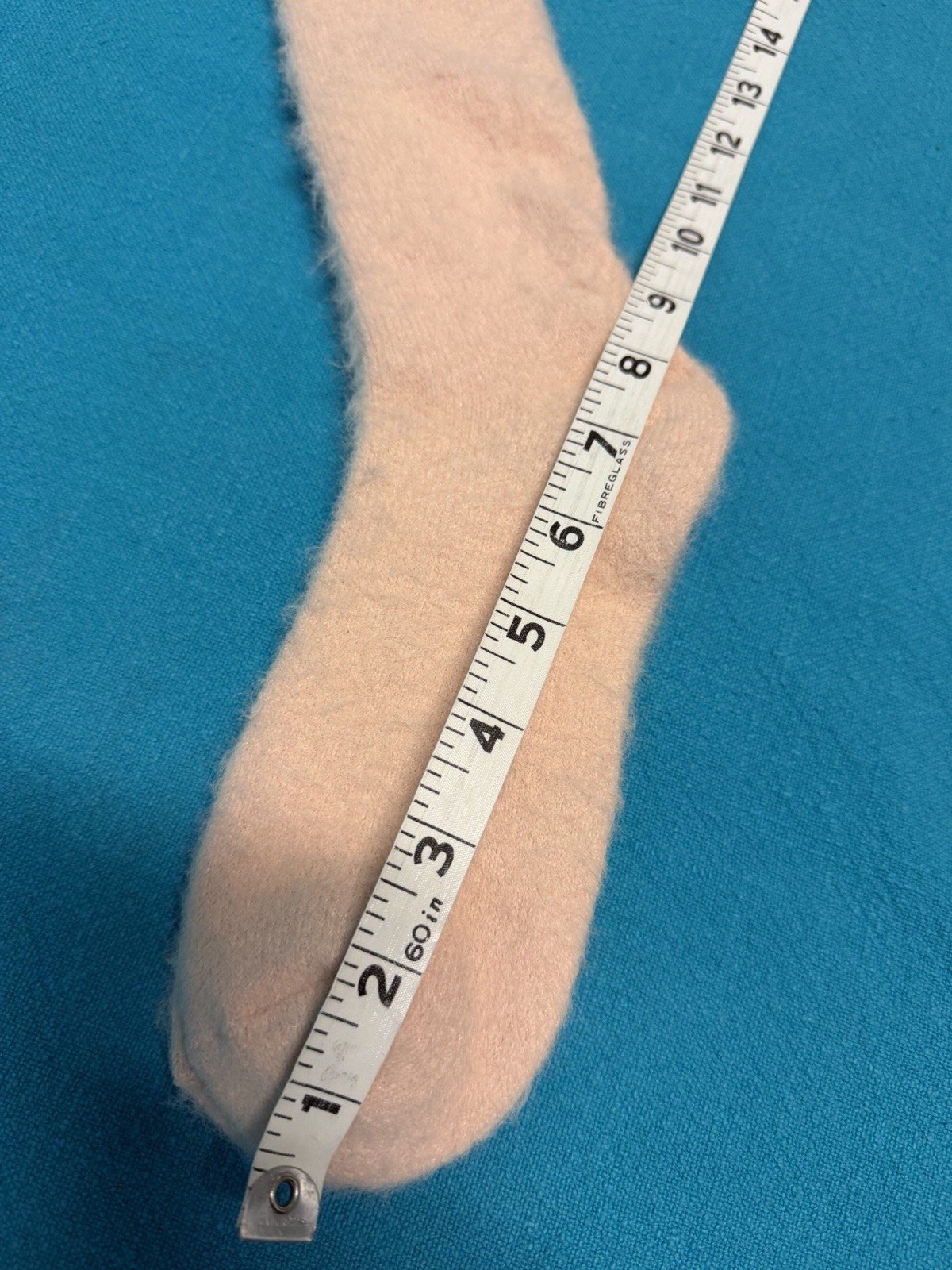 Vintage Ladies Socks Acrylic Crew Peach 8-11 23&Prime; 80&rsquo;s 90&rsquo;s NOS Fuzzy
