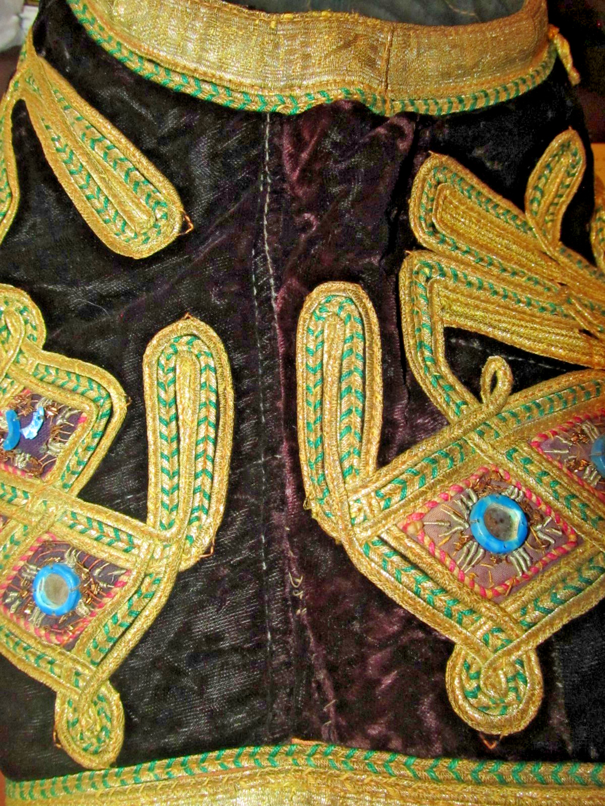 Vintage Turkish Vest Hendrix Morrison Style Made In Pakistan Velvet Gold Lloyds