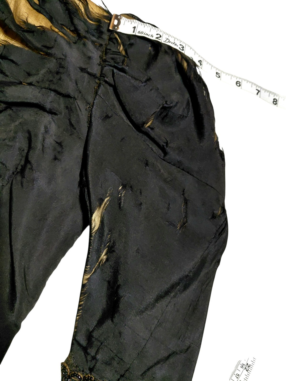 Antique 1890s Victorian Mourning Bodice Silk Faille FrenchJet Beads Wounded Bird