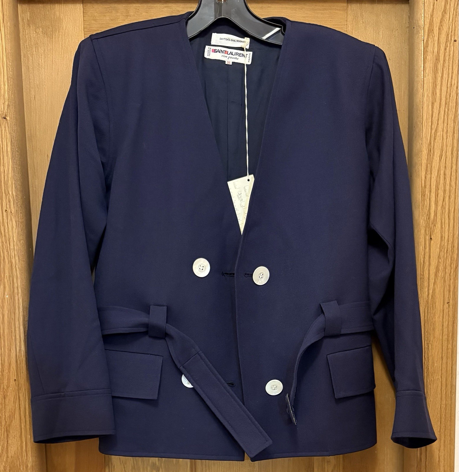 Saint Laurent Rive Gauche Paris Vintage 1984 Women’s Blazer Jacket Navy