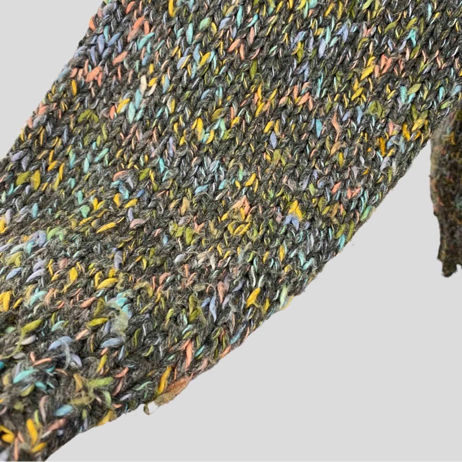 Vintage 80s Reference Point Multicolor Knit Collared Sweater