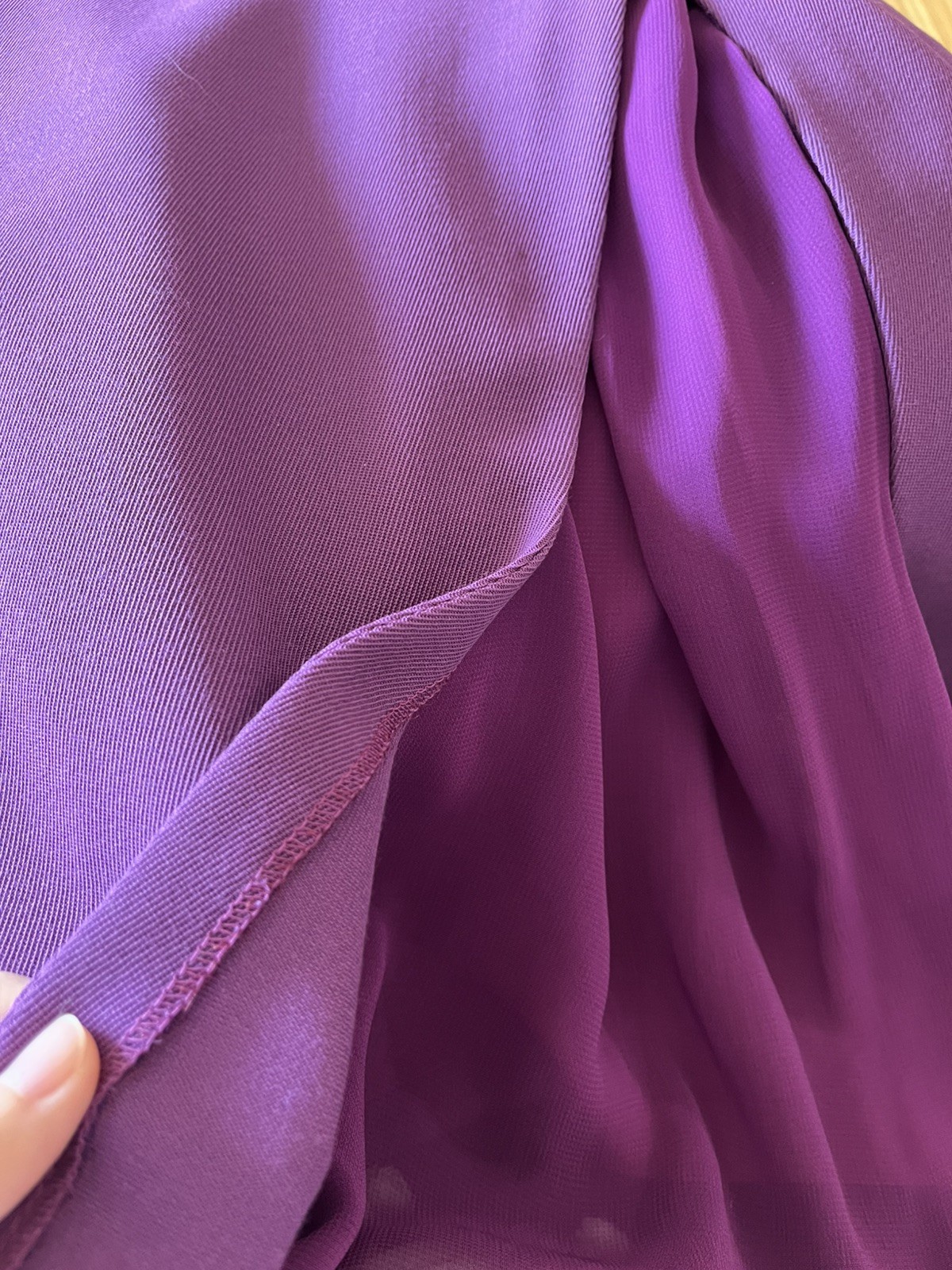 Vintage GIANNI VERSACE VERSUS Purple Long Wool Skirt with Front Slit