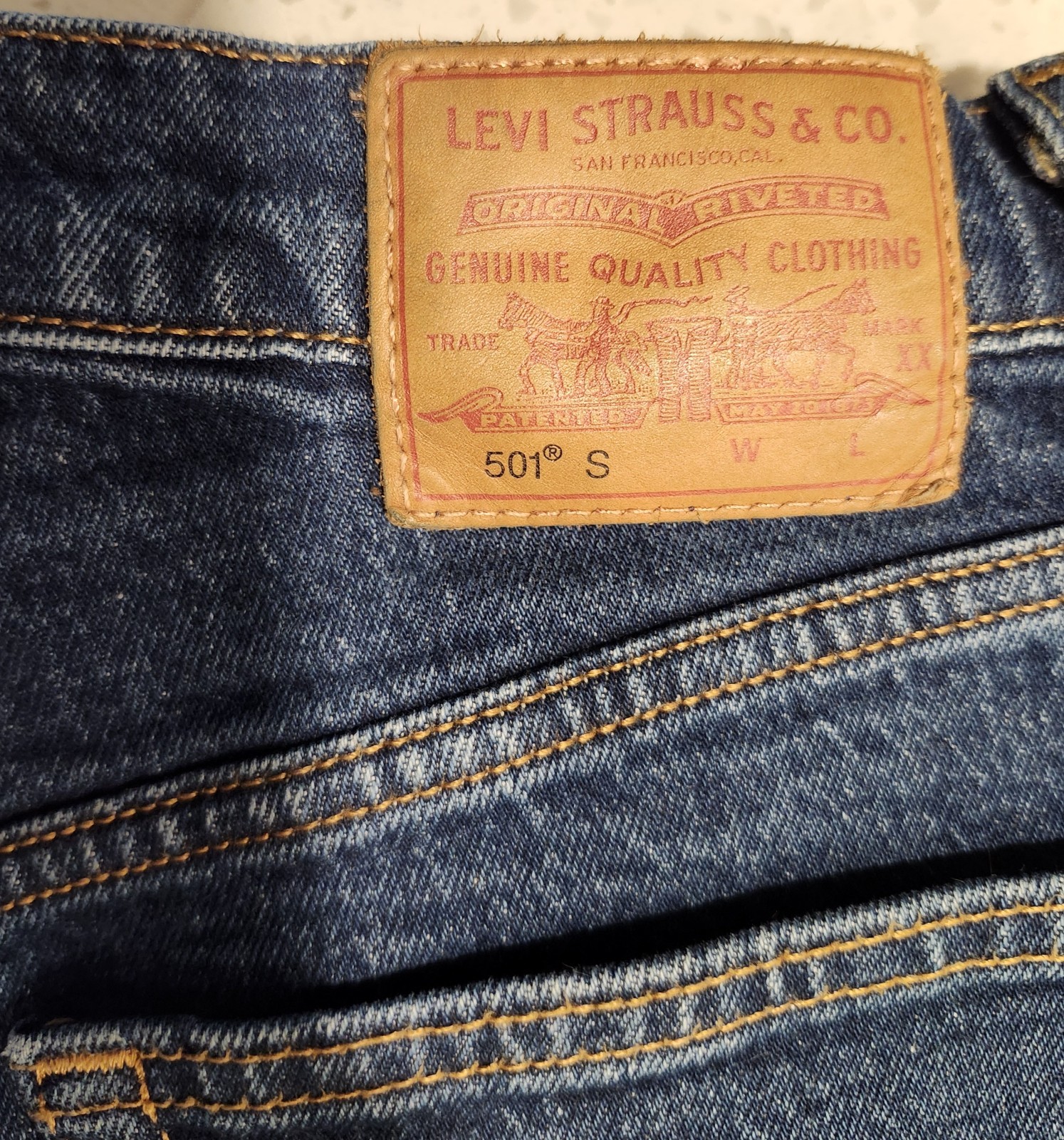 Vtg Style Big E Levi&rsquo;s 501 S Red Label Skinny Button Fly Embroidered SZ 26/28!