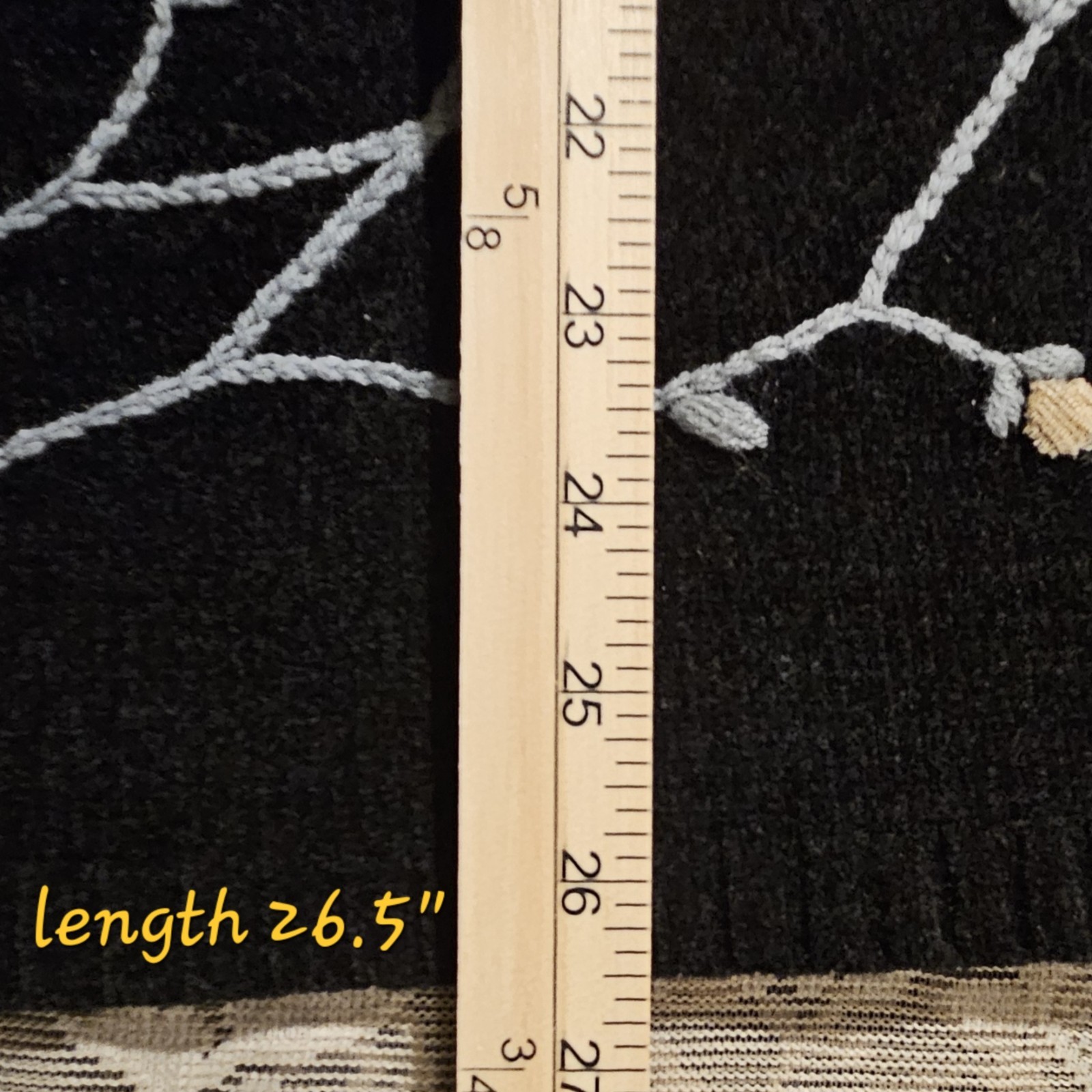Whimsigoth Black Embroidered Chenille Sweater L Fairy Grunge Dark Cottagecore