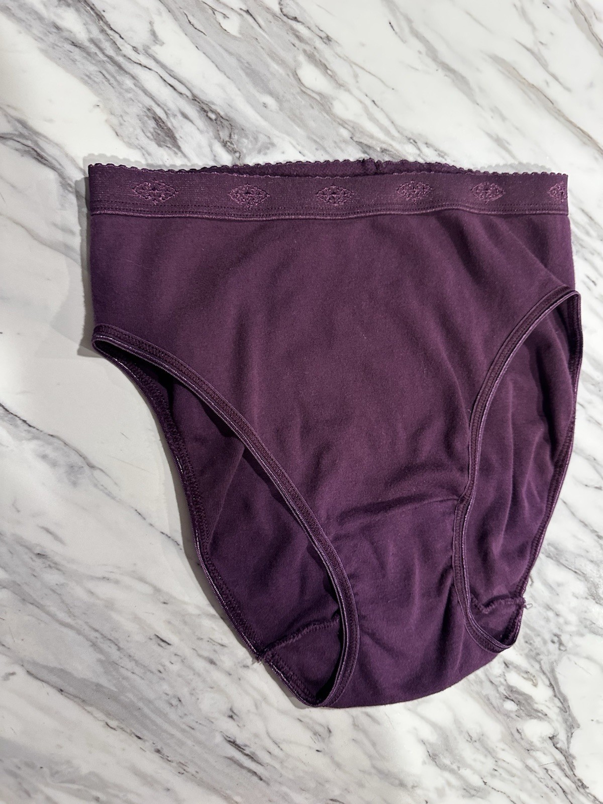 Vintage JCPenney Delicates High Waisted Cotton Panties Underwear Plum Purple 5