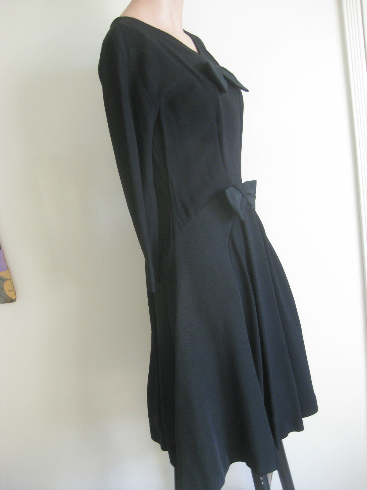 1950s 60s vintage BLACK Cocktail Party Dress
