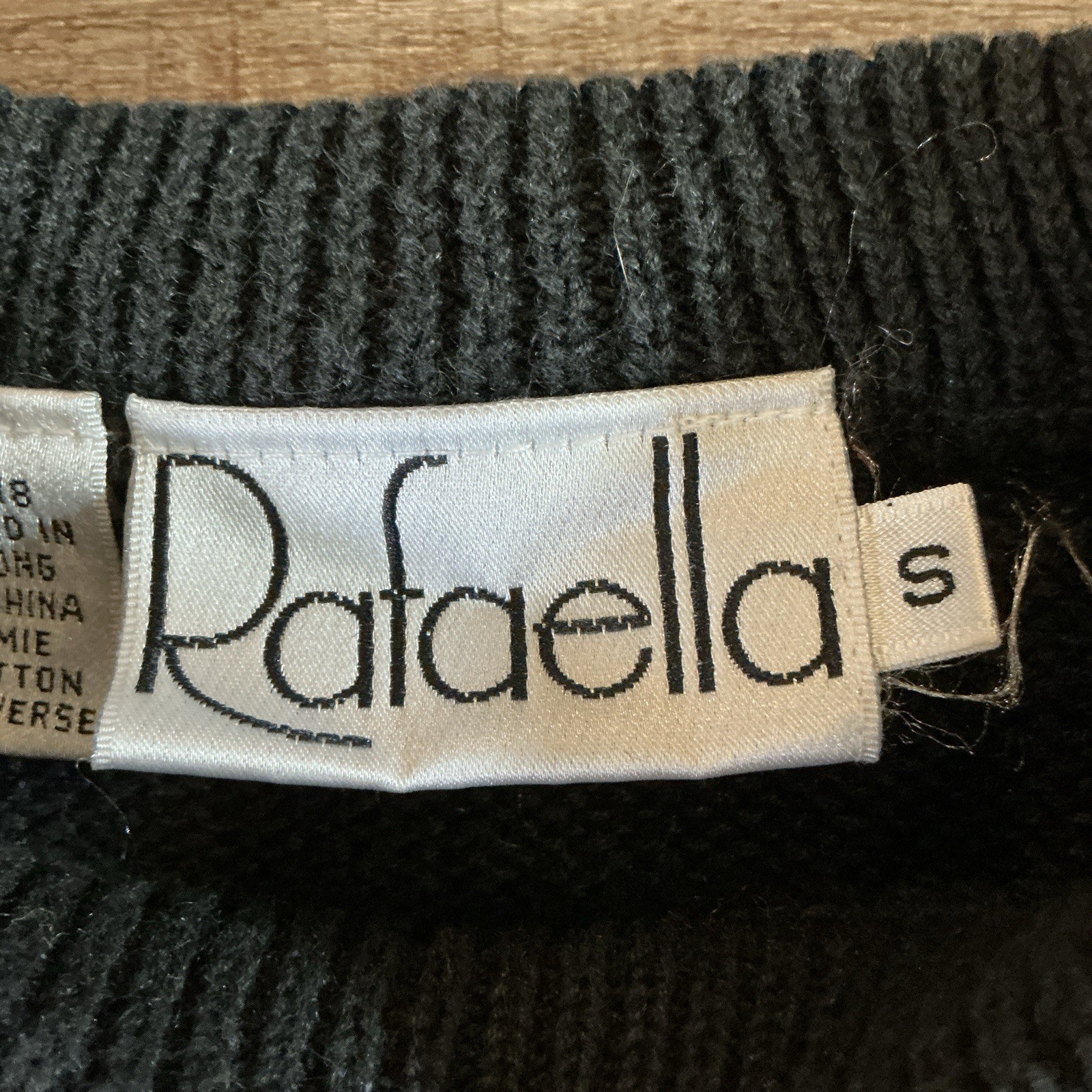 80s VINTAGE Rafaella Multicolor Abstract Knit Sweater Ramie Cotton Size S #50E7