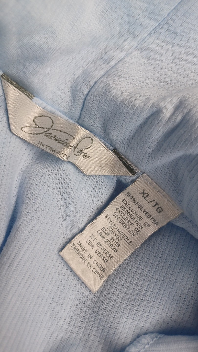 Jasmine Rose Robe Light Blue Snap Dress Lounge Housecoat Sz XL