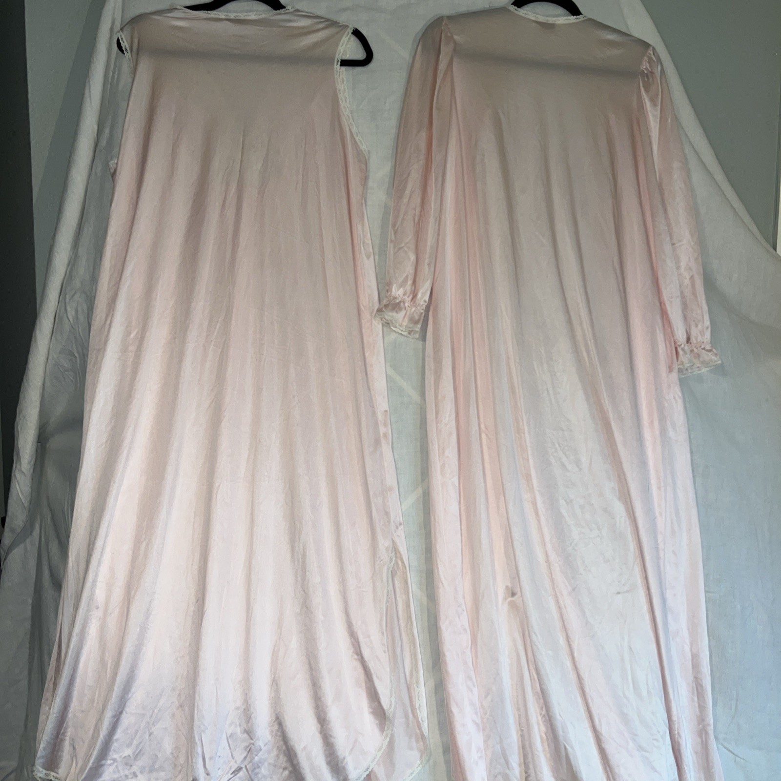 Vtg Vanity Fair Peignoir Maxi Set Size L Pink Grecian Glam Mad Men Fairy Core