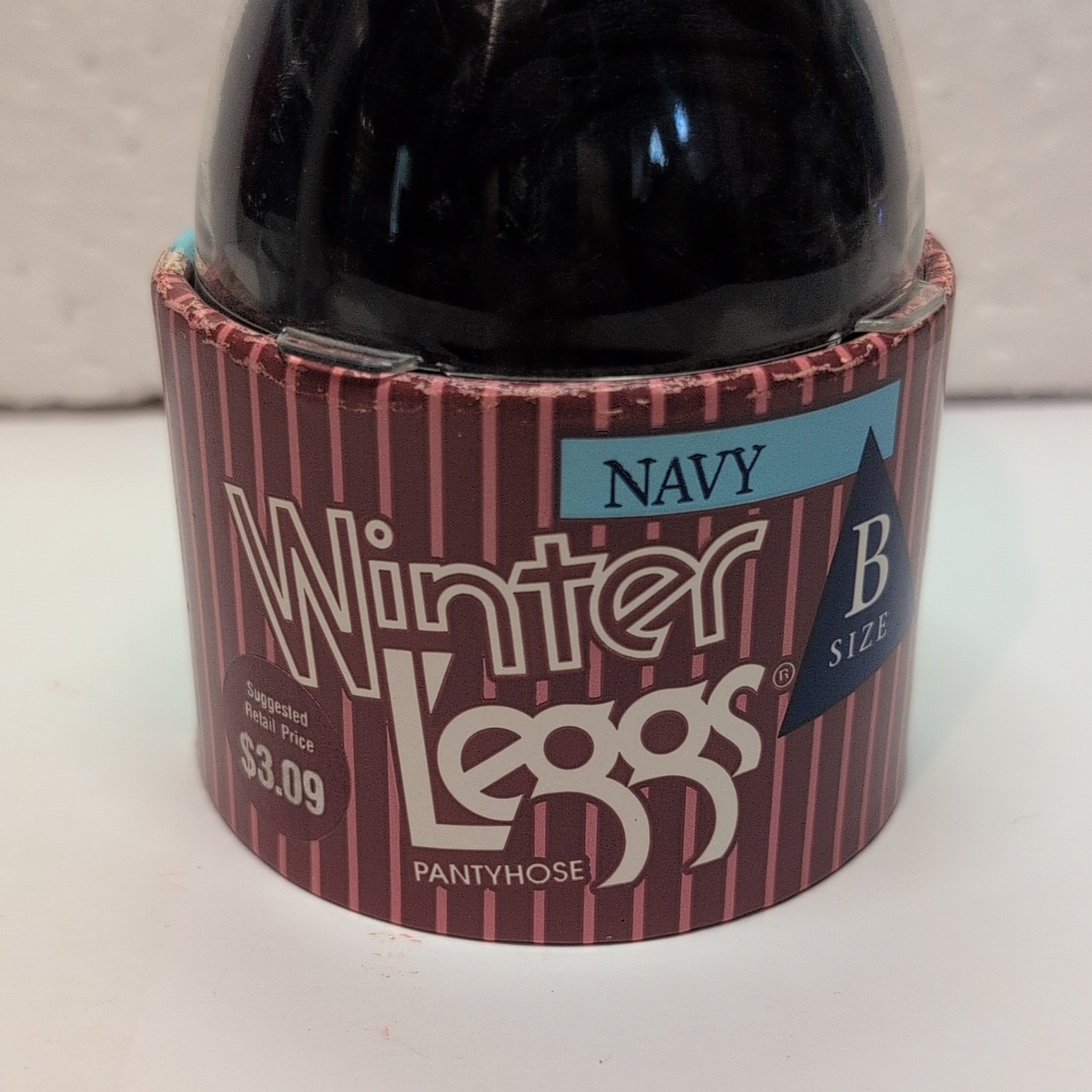 Vintage 1980s Leggs Winter Leggs Pantyhose Egg Navy Size B NOS L4CV Deadstock