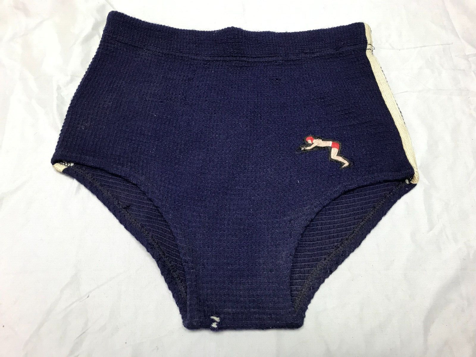 VTG 1930s Rona-Lastic Blue Wool Bathing Suit Beach Wear Swimsuit Old 1244-23B