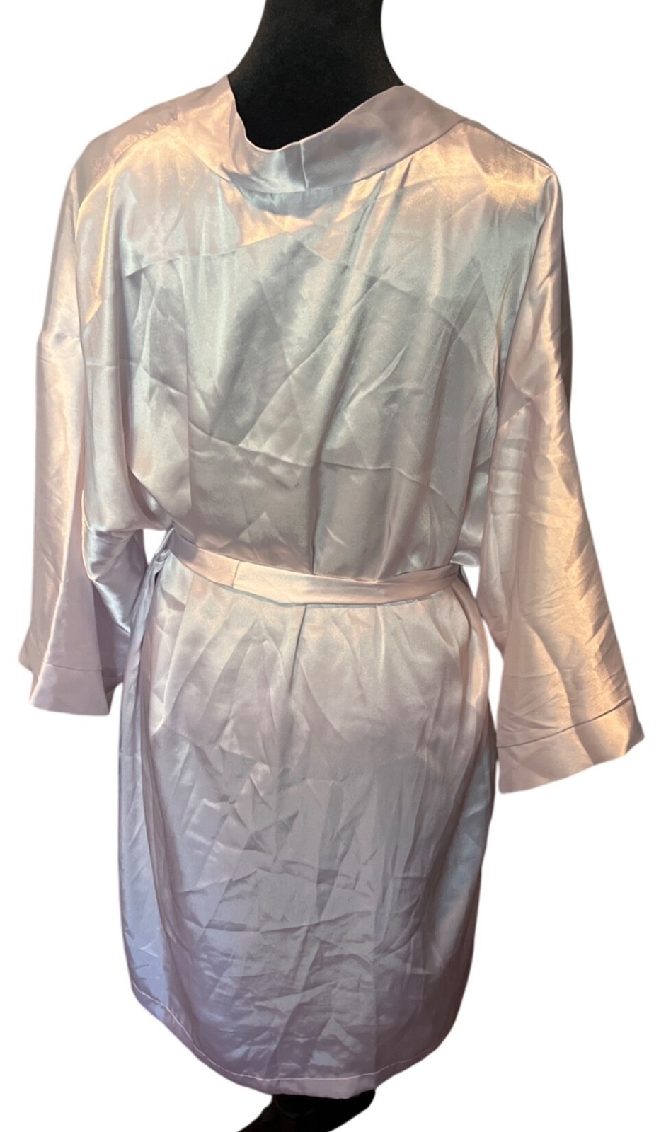 Vintage L.A. Intimates Embroidered Satin Robe & Nightgown Set Medium