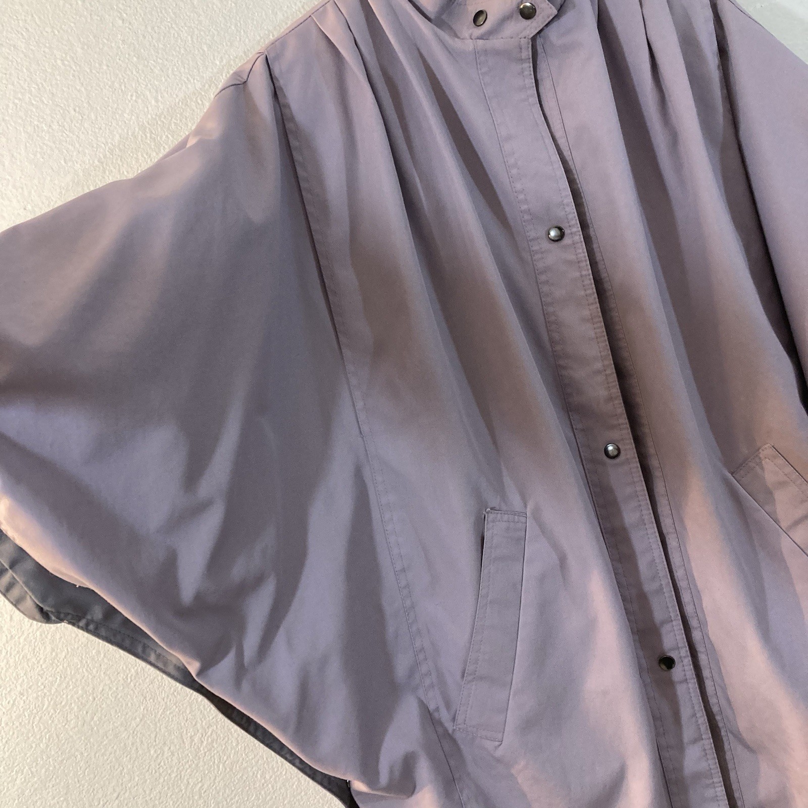 Vintage 1980’s Reversible Cape Poncho One Size High Neck Gray and Lavender