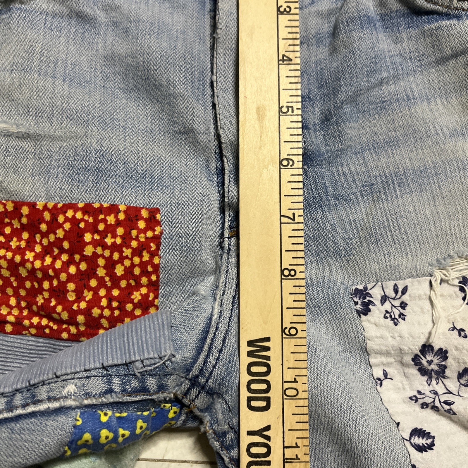 Vtg 60s 70s Wrangler Jeans Patchwork Hippie bell bottom 28/31.5