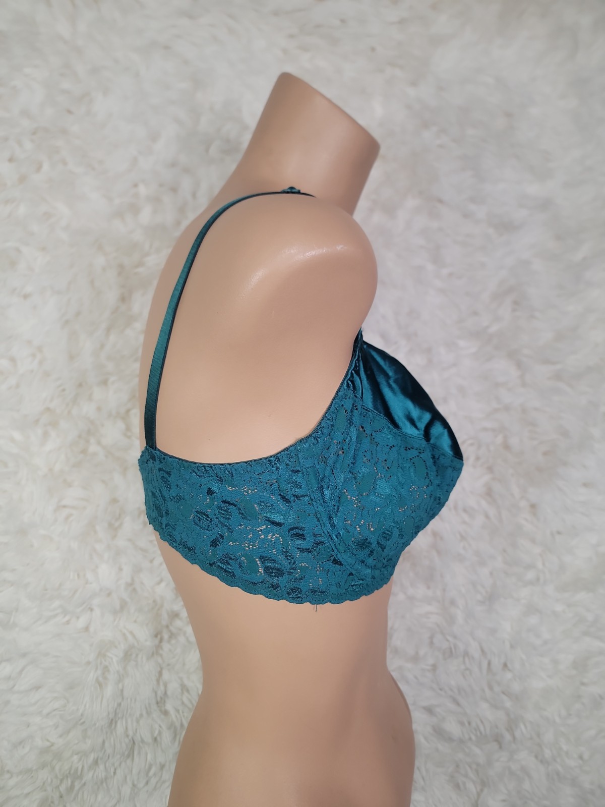 VINTAGE MAIDENFORM RENDEZVOUS BRA Green Size 36D STYLE O8319 Floral Lace NWT O