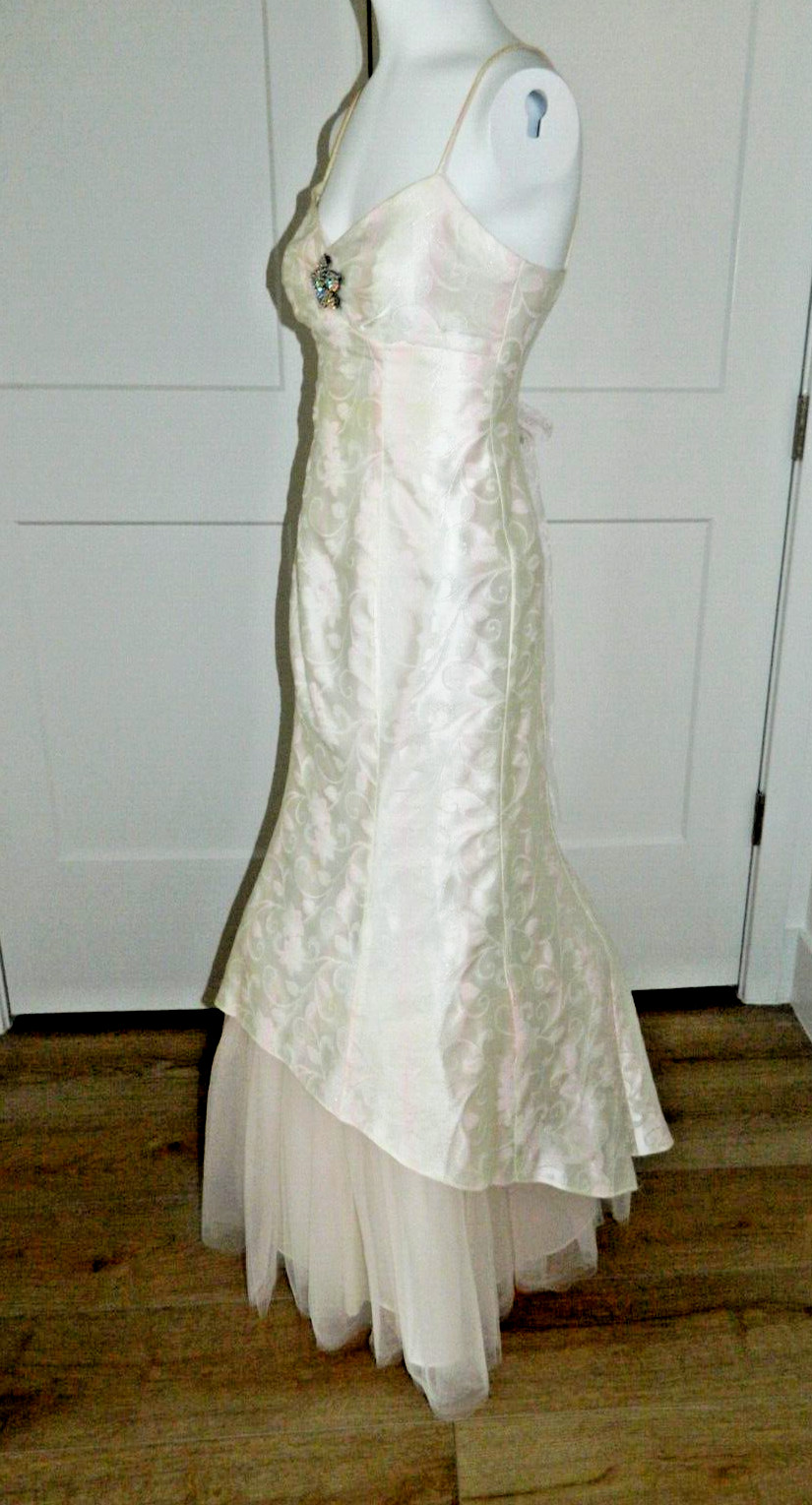 Vintage Zum Zum Irridescent Tulle Trumpet Special Occasion Dress sz 0