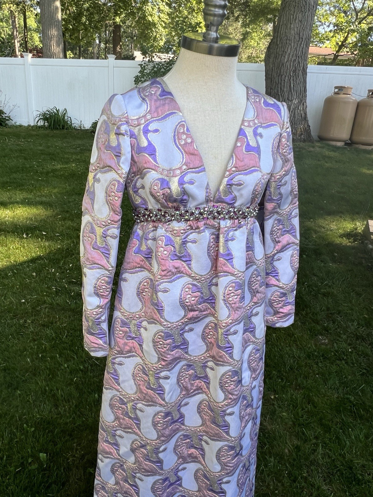 Vintage 1960&rsquo;s Chester Weinberg Lurex Gown as Seen In Vogue 1969