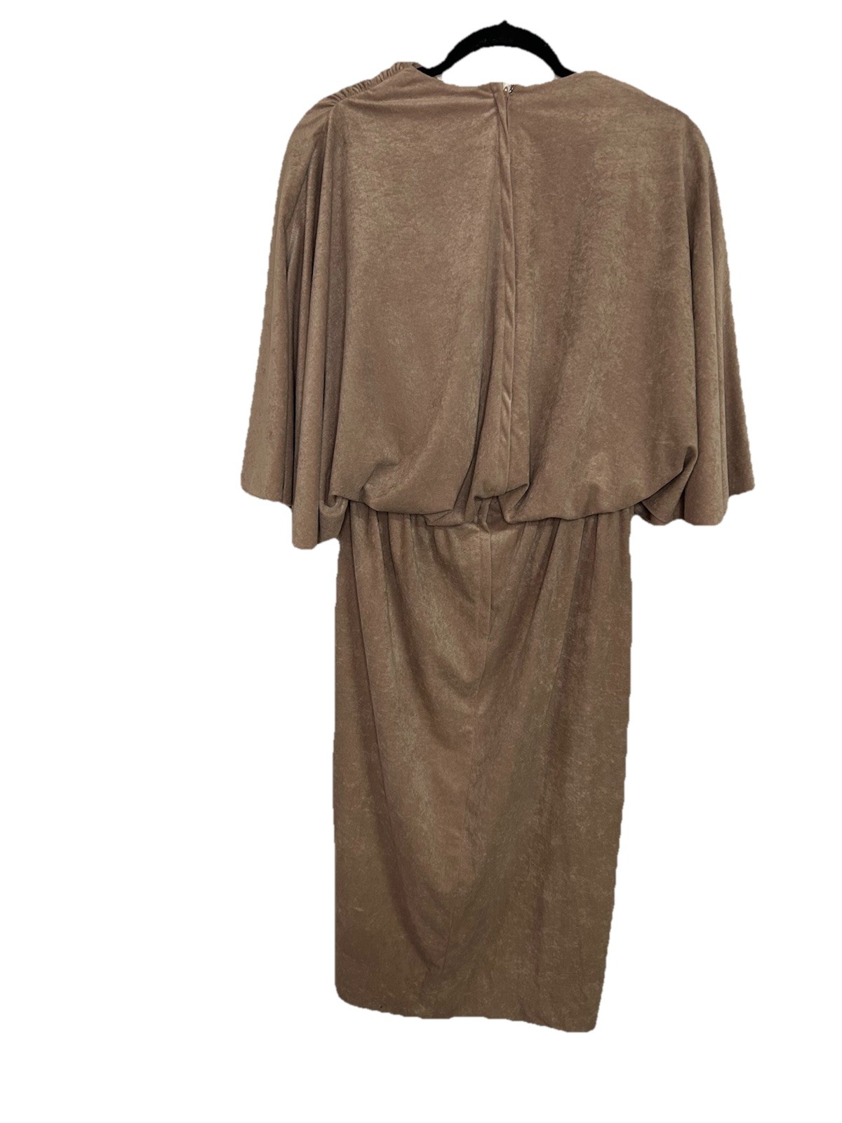 VTG Western Tan Suede Draped Midi Length Dress NARDIS OF DALLAS S/M
