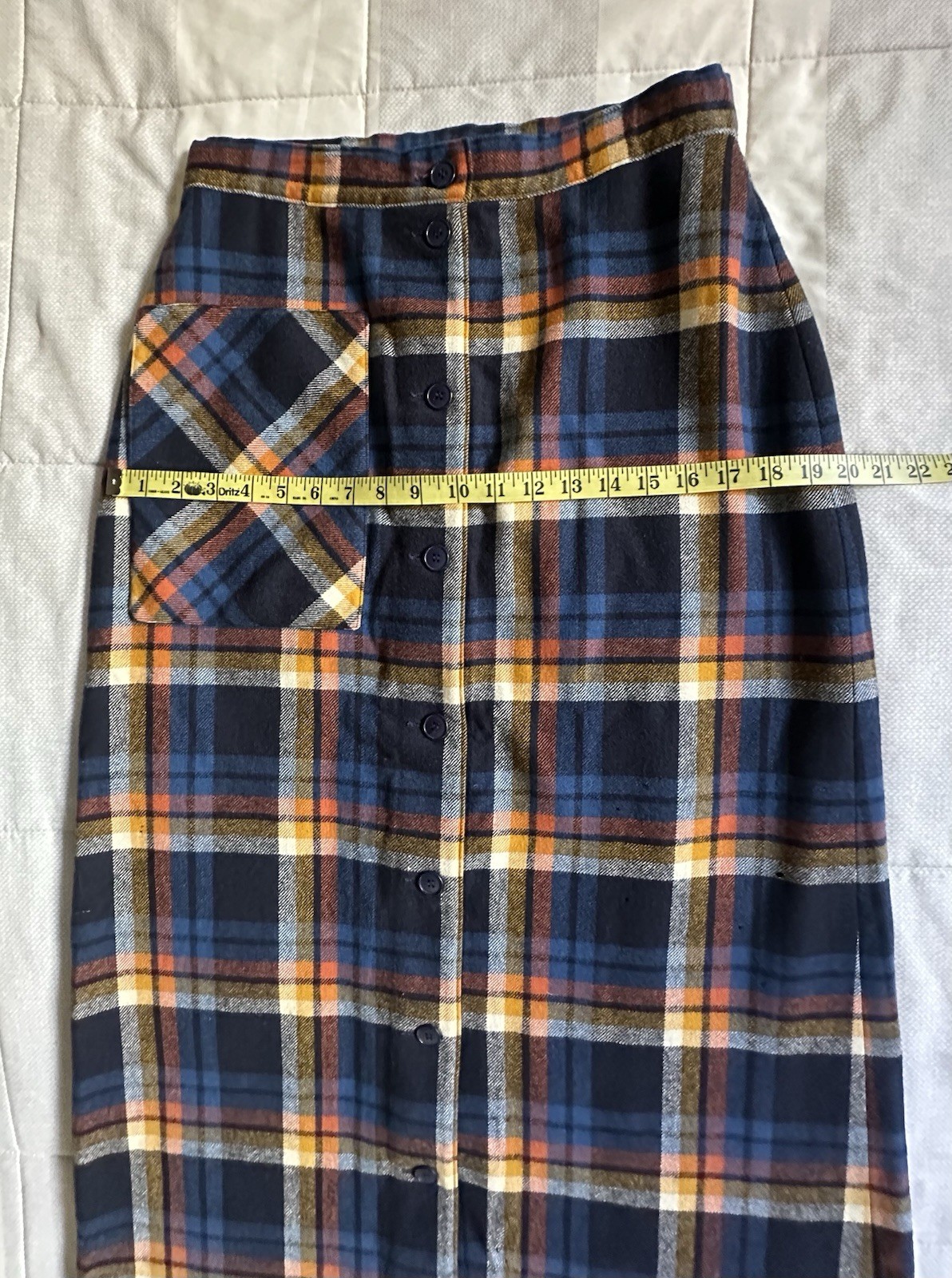 VTG Pendleton Knockabouts 100% Wool Plaid Maxi Skirt Size 14 Button Front READ