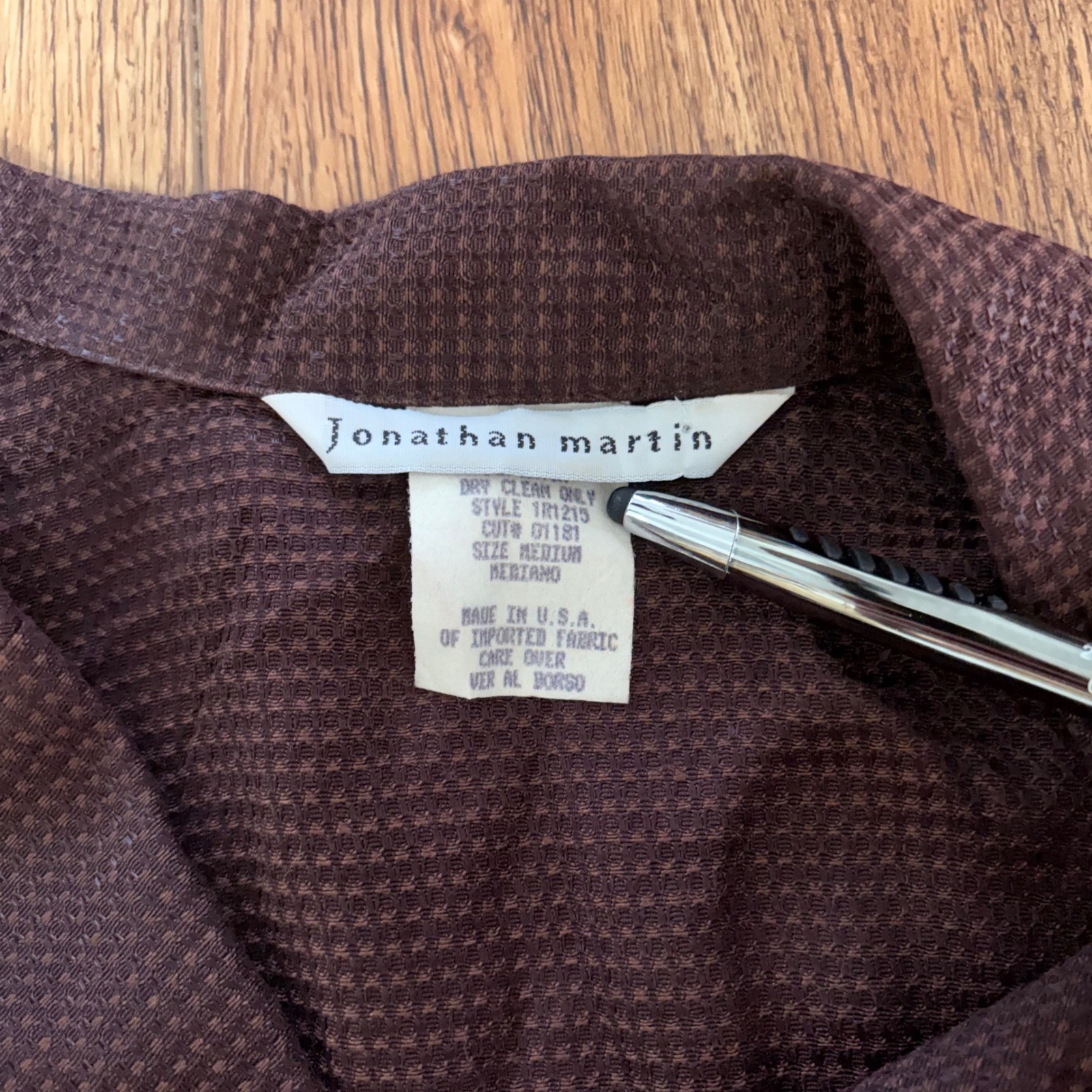 90s Jonathan Martin Brown Cropped Button Up Blouse Indie Sleeze Womens M USA