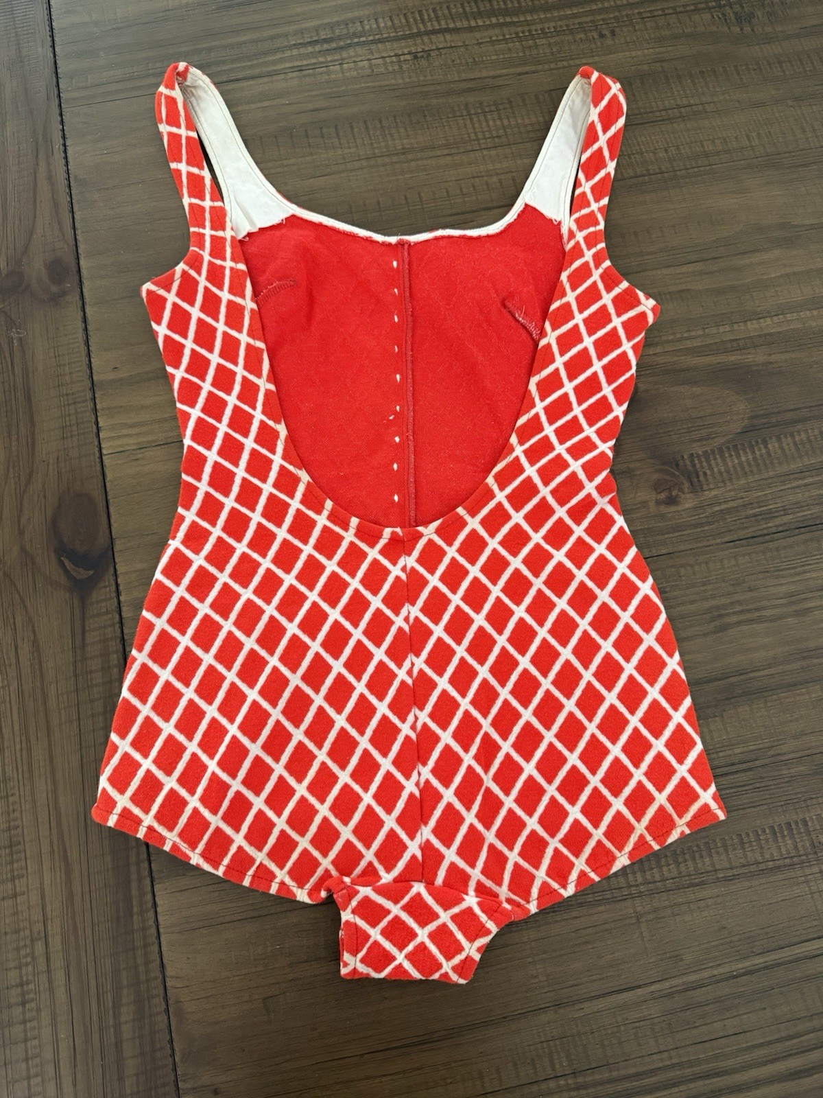 Vintage Bathing Suit – Red and White – Adorable!