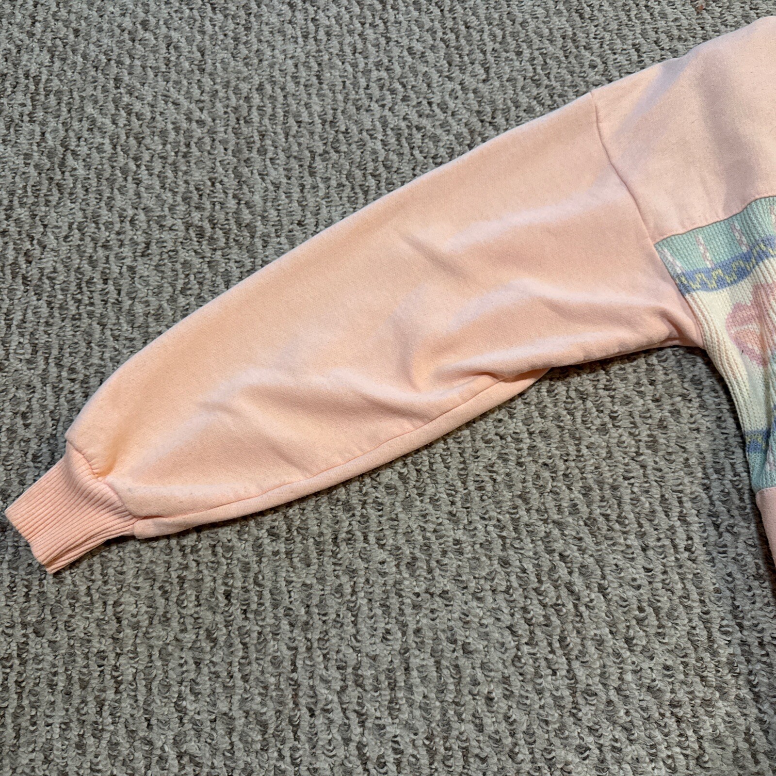 SIMPLY BASIC Vintage Pink Floral Shoulder Pad Sweatshirt Sz L USA Made