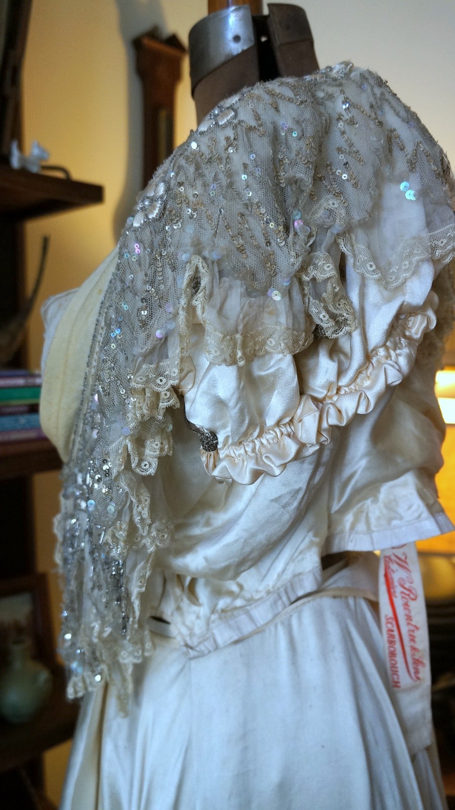 Rare early 1900&rsquo;s Rowntree &Sons Scarborough, Eng Wedding Dress/ Art Nouveau