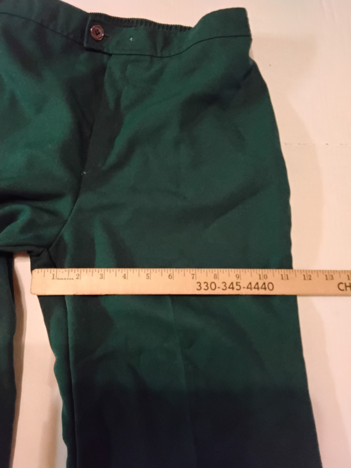 VTG 70s Polyester Green Bell Bottom Pants Women&rsquo;s 12 (31&Prime;x31&Prime;) Disco Hippie
