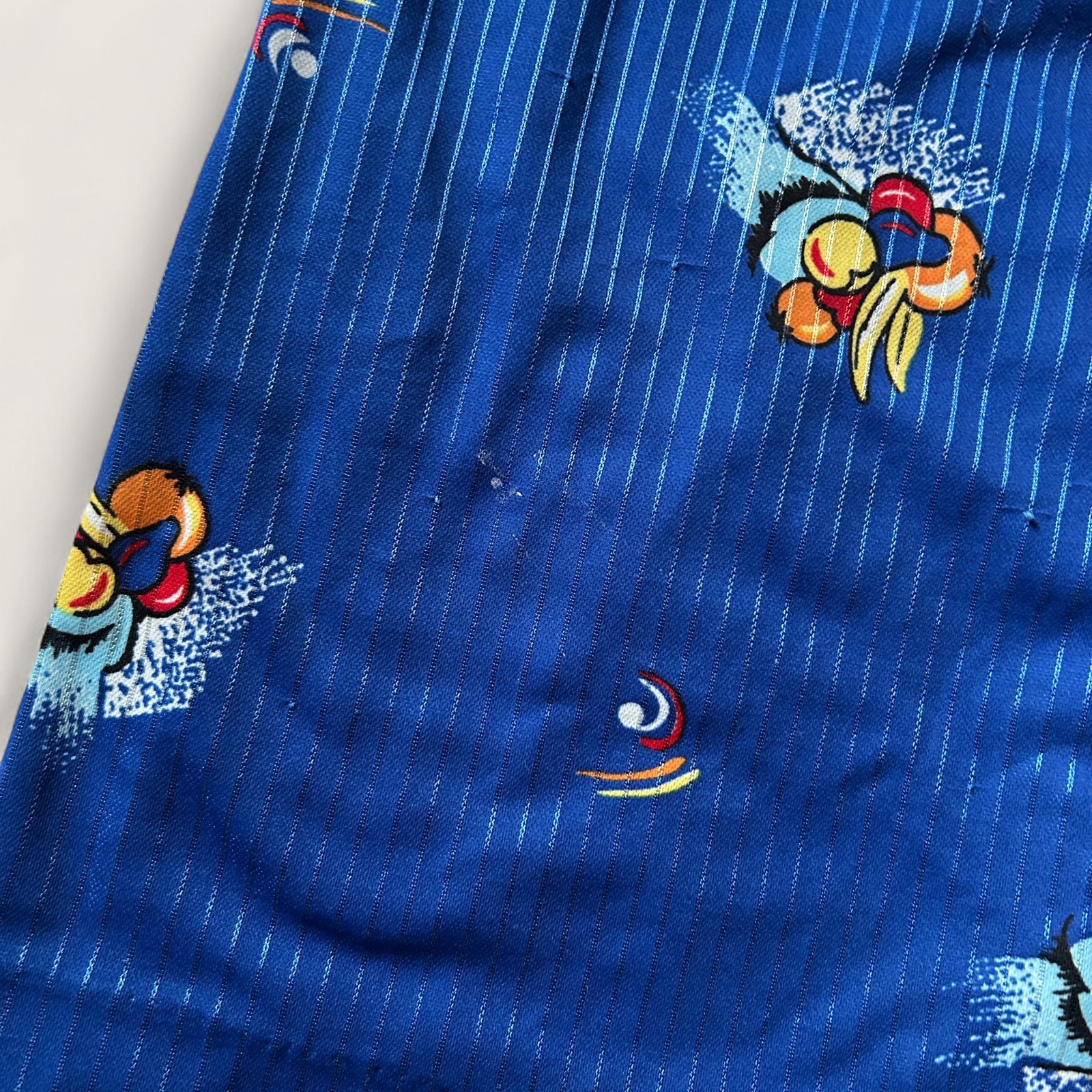 Alex Colman Sportswear Vintage Button-Up Blouse Blue Fruit Print Size Large L