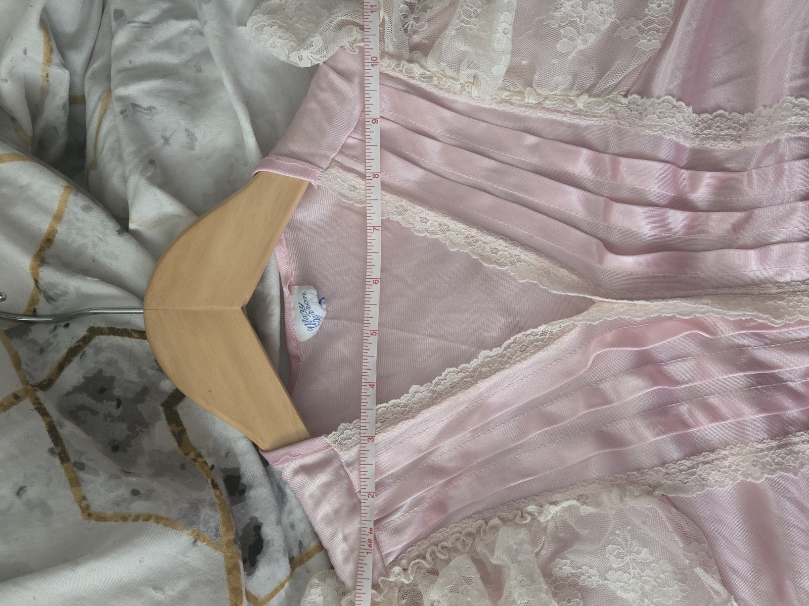 Vintage 1950s/1960s Mary Barron Maxi Nightgown Soft Pastel Pink Nylon Fabric