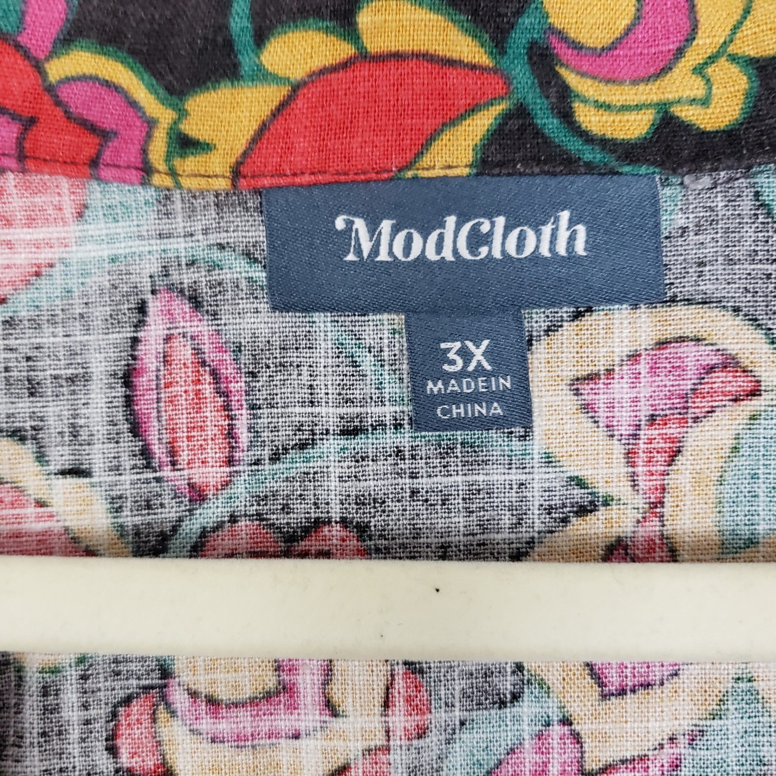 ModCloth Size 3X Tie Front Retro Floral Blouse Eclectic Dopamine Disco Summer