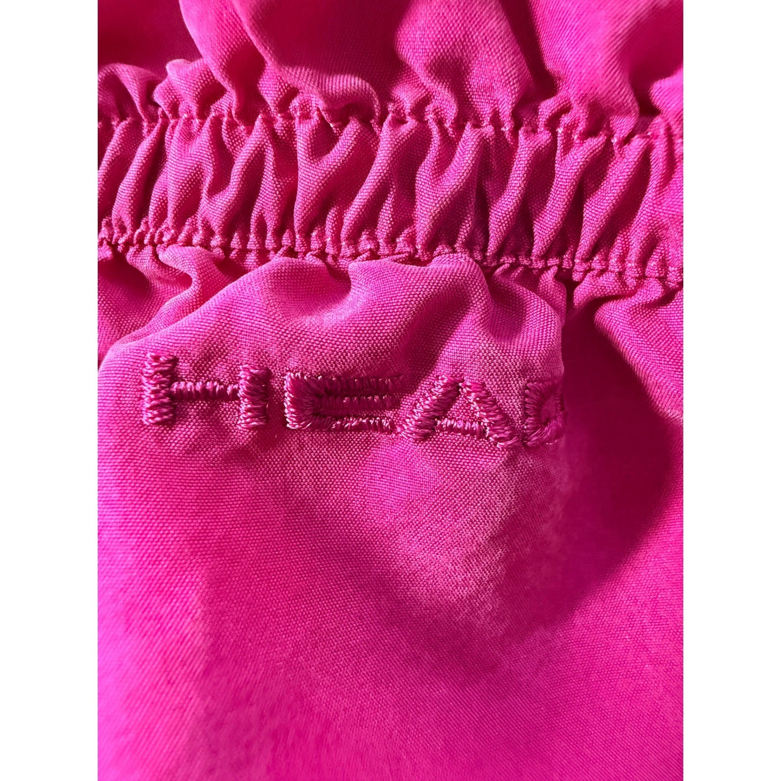 Head Silk Bomber Jacket Womens Medium Pink 90s Vintage Ruched Zip Funnel Neck