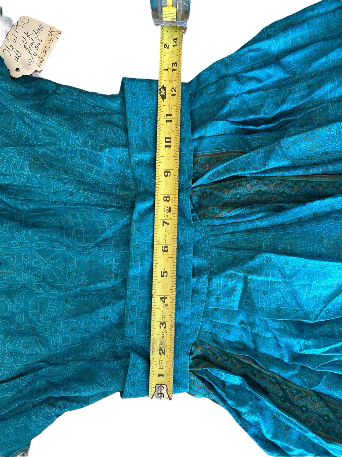 Silk 1950’s Vintage Dress Size 26- See description