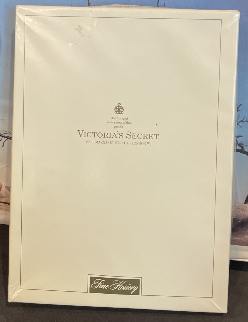3 NOS Victoria’s Secret Hosiery Vtg Stockings Thigh High Cantrece Off Black SZ M