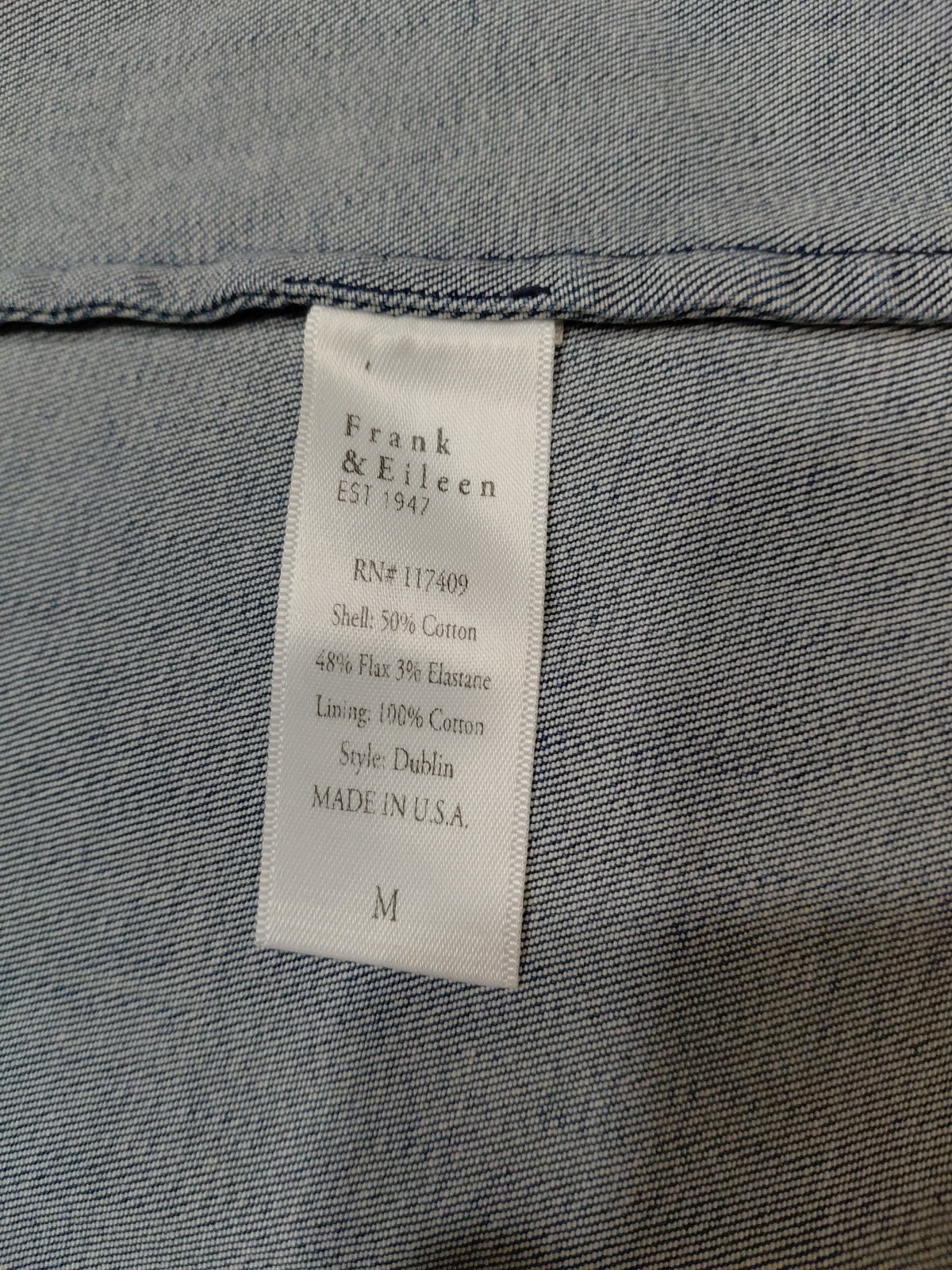 Frank & Eileen Jacket And Skirt Set Blue Stretch Top M Skirt 12 EUC