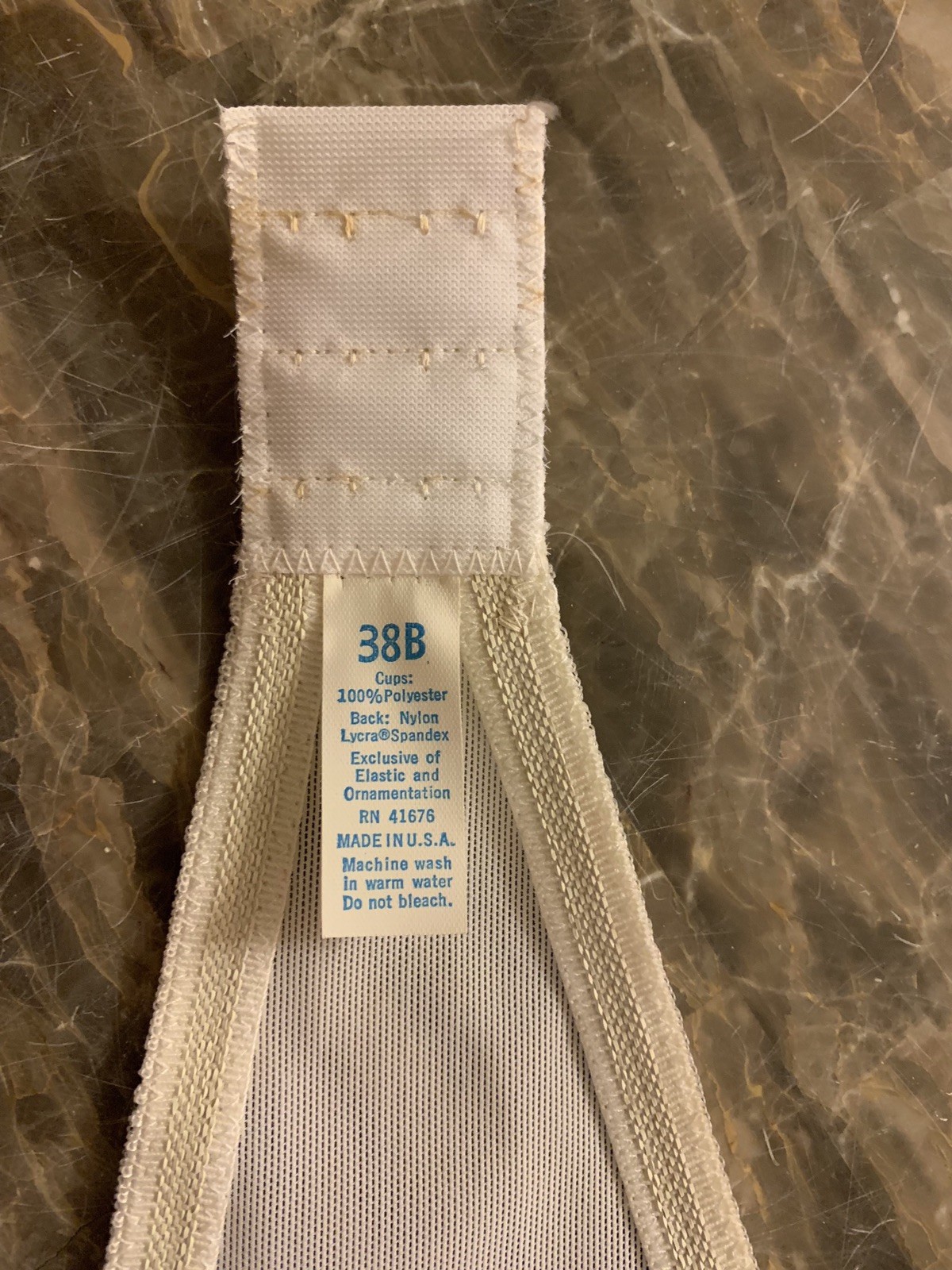Vintage Strapless Bra White Underwire Seamless Nylon Lycra Spandex 1970s NEW 38B