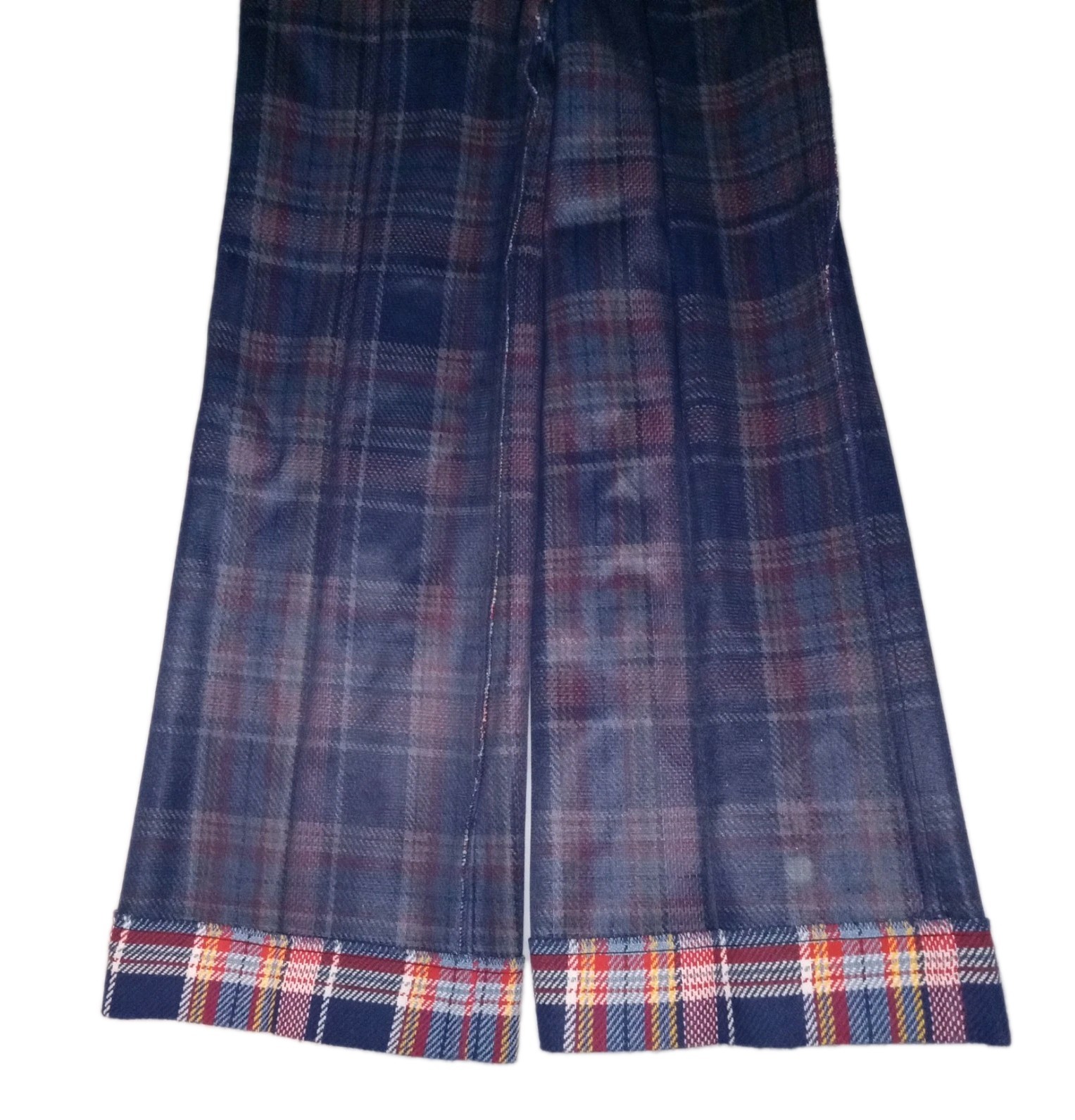 Vintage Bobbie Brooks Bell Bottom Flare Pants Plaid 6 XS 26 X 28.5 Retro Hippie