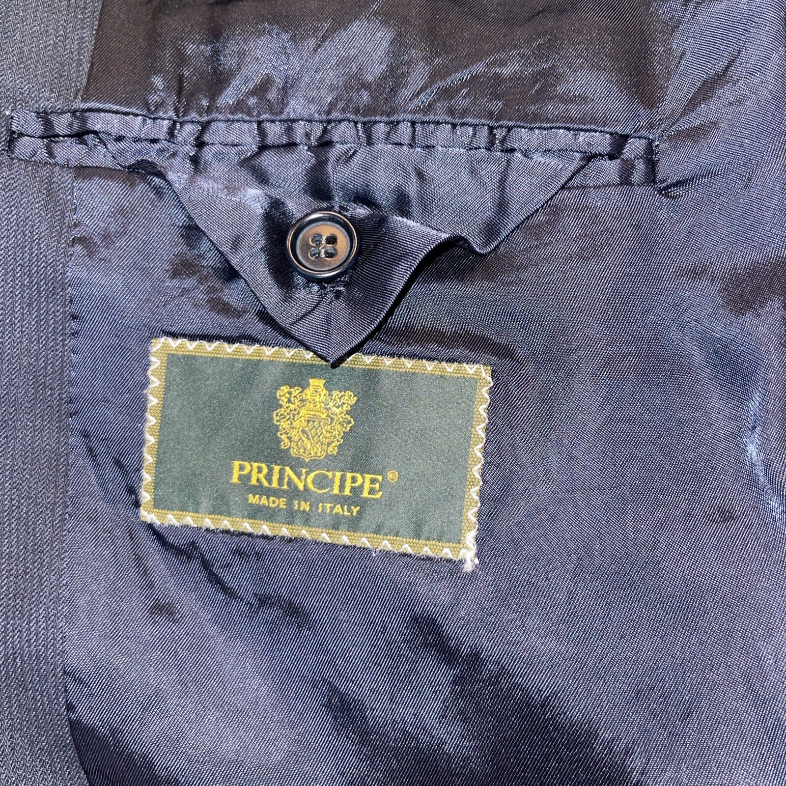 Vintage Principe Italy Navy Blue 3 Button Women’s Jacket Lined See Description