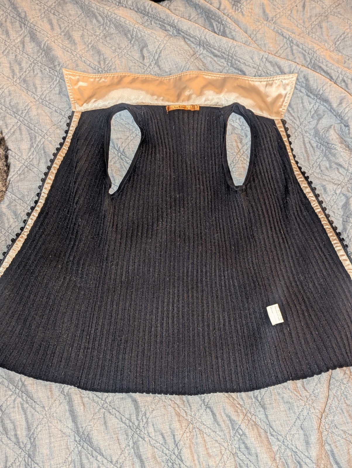 Vintage Belldini Top With Rhinestone Bedazzled Zipper and Silk Collar