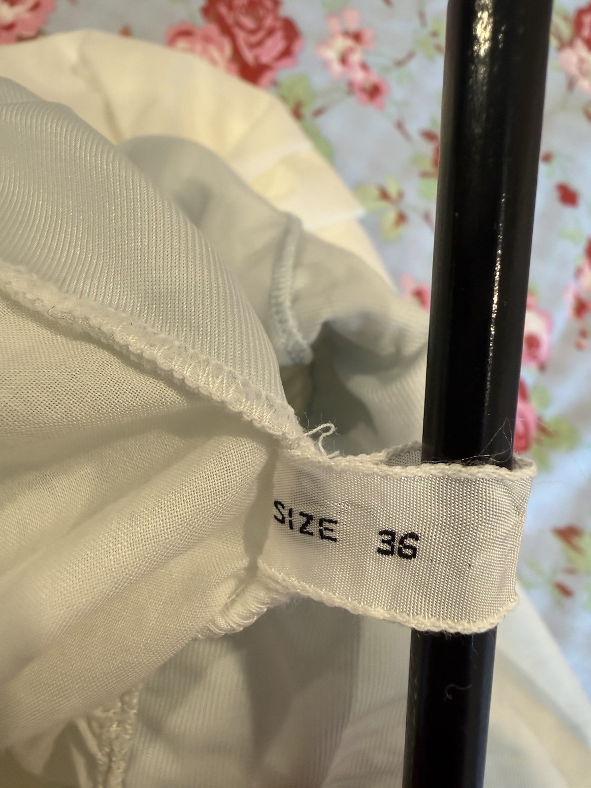 Vintage 50s 60s Shadowline Cotton Nightgown Slip Eyelet Ribbon Size 36 Cottage