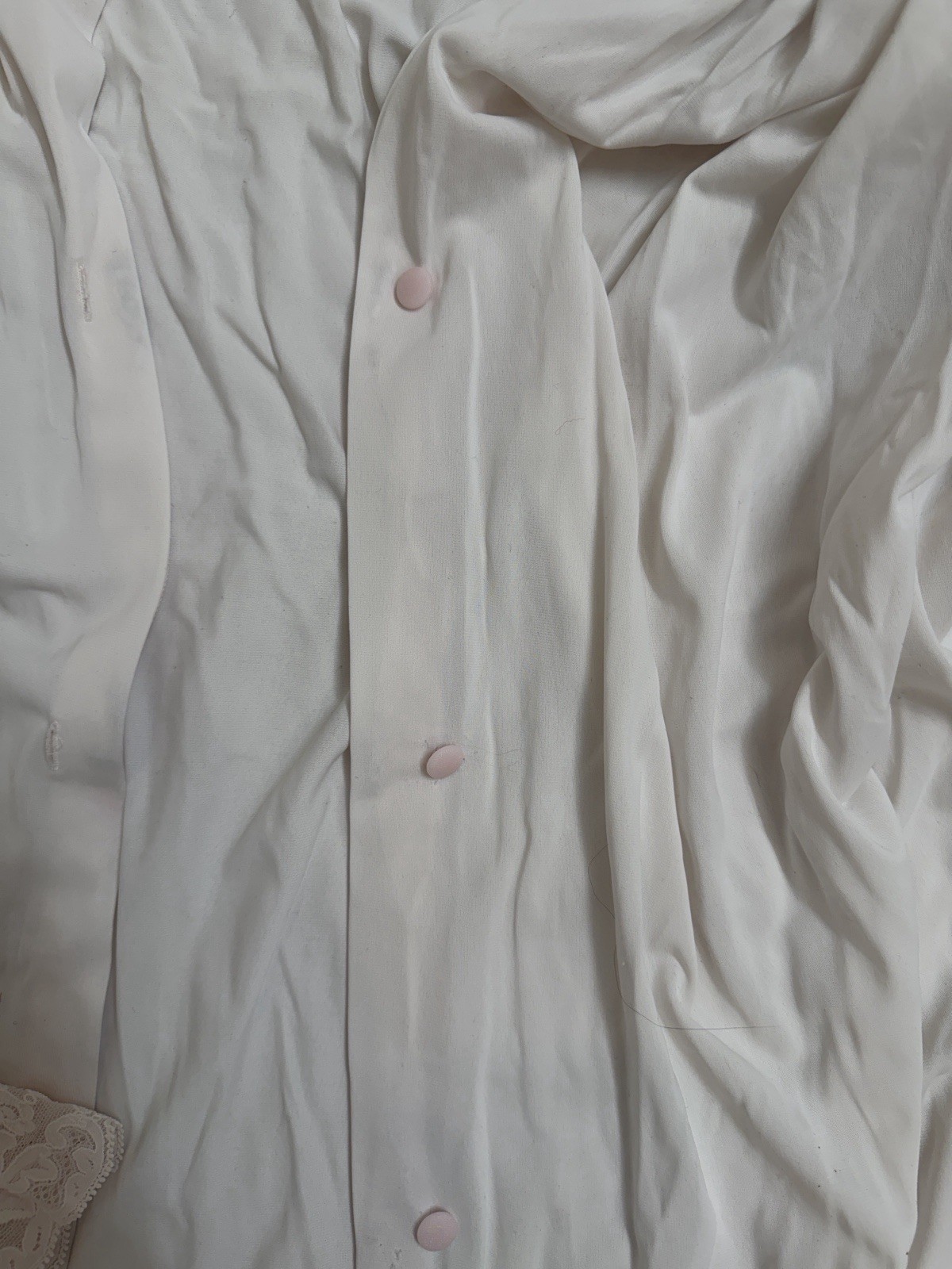 Vintage Shadowline Nightgown Medium Blush Pink Lace Trim Full Length USA Made